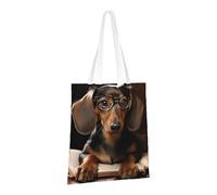 LPSRTWE Canvas Tote Bag Heavy Duty Handbags Reusable Grocery Shopping Bags Dachshund Book Gift Bags for Women