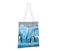 LPSRTWE Canvas Tote Bag Heavy Duty Handbags Reusable Grocery Shopping Bags Penguins On The Iceberg Gift Bags for Women