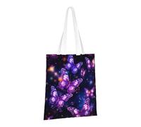LPSRTWE Canvas Tote Bag Heavy Duty Handbags Reusable Grocery Shopping Bags Purple cute butterfly print Gift Bags for Women