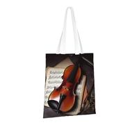 LPSRTWE Canvas Tote Bag Heavy Duty Handbags Reusable Grocery Shopping Bags Violin Sheet Music Gift Bags for Women