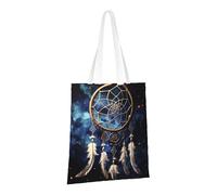 LPSRTWE Canvas Tote Bag Heavy Duty Handbags Reusable Grocery Shopping Bags White fantasy dream catcher Gift Bags for Women