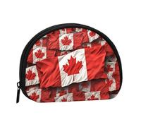 LPSRTWE Chemistry Print Mini Coin Purse Pouch Change Holder, Shell Shape Zip Around Wallet,Credit Card Holder for Women, Canadian Flag, One Size, Classic