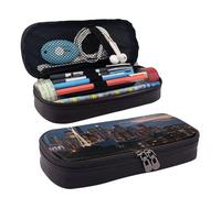 LPSRTWE City Seattle Pencil Case Large Capacity Pen Pouch Leather Zipper Pencil Box Holder Portable Pen Bag for Women Men