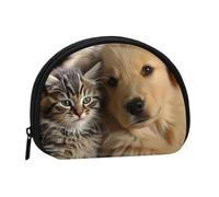 LPSRTWE Colorful Cubes Mini Coin Purse Pouch Change Holder, Shell Shape Zip Around Wallet,Credit Card Holder for Women, Cats and Dog, One Size, Classic