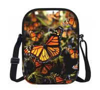 LPSRTWE Crossbody Bag Mini Phone Purses Cell Phone Bag for Men Women Wallet | Heaps Of Orange Monarch Butterflies Sling Bag Waterproof Shoulder Bag Adjustable Cell Phone Purses Travel Pouch