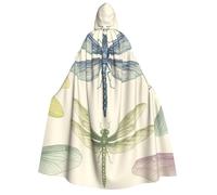 LPSRTWE Dragonfly drawing Hooded Cloak Full Length Hooded Robe Witch Cape Halloween Cosplay Costumes for Women Men