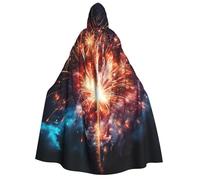 LPSRTWE Explosion Firework Hooded Cloak Full Length Hooded Robe Witch Cape Halloween Cosplay Costumes for Women Men
