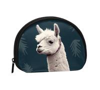 LPSRTWE Explosion Firework Mini Coin Purse Pouch Change Holder, Shell Shape Zip Around Wallet,Credit Card Holder for Women, Alpaca Llama, One Size
