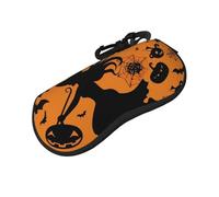 LPSRTWE Halloween Witch Flying Sunglasses Case Shockproof Glasses Cases with Belt Clip Light Travel Zipper Eyeglasses Case