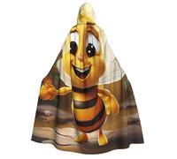 LPSRTWE Honey bee Hooded Cloak Full Length Hooded Robe Witch Cape Halloween Cosplay Costumes for Women Men