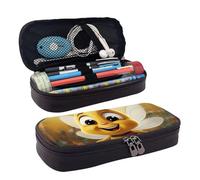 LPSRTWE Honey bee Pencil Case Large Capacity Pen Pouch Leather Zipper Pencil Box Holder Portable Pen Bag for Women Men