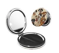 LPSRTWE Hound Dogs Compact Vanity Makeup Mirror for Men Women,Travel Cosmetic Mirrors Portable 1X/2X Magnifying Folding Makeup Mirror,Handheld Beauty Mirror for Pocket Purse