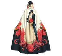 LPSRTWE Just married Hooded Cloak Full Length Hooded Robe Witch Cape Halloween Cosplay Costumes for Women Men