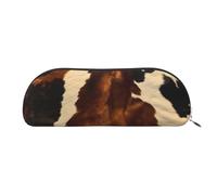LPSRTWE Leather Pencil Case Abstract Cow Skin Pen Bag with Zipper Makeup Pouch Small Pencil Bag for Work & Office, Silver, One Size