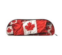 LPSRTWE Leather Pencil Case Canadian flag Pen Bag with Zipper Makeup Pouch Small Pencil Bag for Work & Office