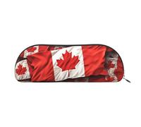 LPSRTWE Leather Pencil Case Canadian flag Pen Bag with Zipper Makeup Pouch Small Pencil Bag for Work & Office