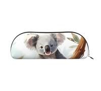 LPSRTWE Leather Pencil Case Koala and Butterfly Pen Bag with Zipper Makeup Pouch Small Pencil Bag for Work & Office, Gold, One Size