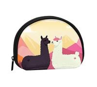 LPSRTWE Ocean Seahorse Mini Coin Purse Pouch Change Holder, Shell Shape Zip Around Wallet,Credit Card Holder for Women, Alpacas In Love In The Mountains, One Size, Classic