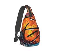 LPSRTWE Sling Backpack Crossbody Sling Bag Lightweight Chest Bag Basketball Colorful Sketch Enjoyment Fanny Pack Travel Hiking Daypack