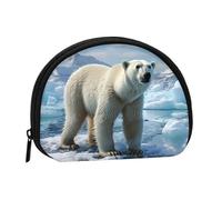 LPSRTWE Sunflower Print Mini Coin Purse Pouch Change Holder, Shell Shape Zip Around Wallet,Credit Card Holder for Women, Polar Bear Ice, One Size, Classic