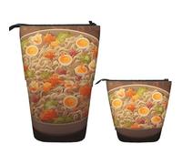 LPSRTWE Telescopic Pencil Bag Egg Cup Noodle Ramen Pen Holder Standing Pencil Case Cute Stand Up Pen Holder Organizer Pop Up Cosmetics Bag with Zipper Portable Pencil Pouch for Office