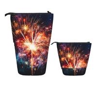 LPSRTWE Telescopic Pencil Bag Explosion Firework Pen Holder Standing Pencil Case Cute Stand Up Pen Holder Organizer Pop Up Cosmetics Bag with Zipper Portable Pencil Pouch for Office