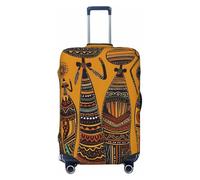 LPSRTWE Travel Luggage Cover Anti-Scratch Suitcase Cover Protector Elastic Thicken Luggage Protector Washable Baggage Covers Creative African Culture Suitcase Sleeve Fit 18-32 Inch Luggage, Black, XL