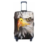 LPSRTWE Travel Luggage Cover Anti-Scratch Suitcase Cover Protector Elastic Thicken Luggage Protector Washable Baggage Covers America Flag and Eagle Suitcase Sleeve Fit 18-32 Inch Luggage, Black, S