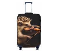 LPSRTWE Travel Luggage Cover Anti-Scratch Suitcase Cover Protector Elastic Thicken Luggage Protector Washable Baggage Covers Animal Hedgehog Music Violin Suitcase Sleeve Fit 18-32 Inch Luggage, Black