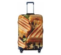LPSRTWE Travel Luggage Cover Anti-Scratch Suitcase Cover Protector Elastic Thicken Luggage Protector Washable Baggage Covers Cheese Sandwiches Suitcase Sleeve Fit 18-32 Inch Luggage, Black, S