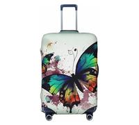LPSRTWE Travel Luggage Cover Anti-Scratch Suitcase Cover Protector Elastic Thicken Luggage Protector Washable Baggage Covers Artistic Butterfly Suitcase Sleeve Fit 18-32 Inch Luggage, Black, XL