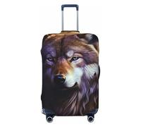 LPSRTWE Travel Luggage Cover Anti-Scratch Suitcase Cover Protector Elastic Thicken Luggage Protector Washable Baggage Covers Wolves and dream catchers Suitcase Sleeve Fit 18-32 Inch Luggage, Black, L
