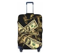 LPSRTWE Travel Luggage Cover Anti-Scratch Suitcase Cover Protector Elastic Thicken Luggage Protector Washable Baggage Covers Dollar Sign Money Suitcase Sleeve Fit 18-32 Inch Luggage, Black, S