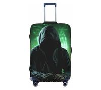 LPSRTWE Travel Luggage Cover Anti-Scratch Suitcase Cover Protector Elastic Thicken Luggage Protector Washable Baggage Covers Hacker Attack Suitcase Sleeve Fit 18-32 Inch Luggage, Black, S