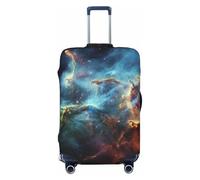 LPSRTWE Travel Luggage Cover Anti-Scratch Suitcase Cover Protector Elastic Thicken Luggage Protector Washable Baggage Covers Universe Galaxy Space Suitcase Sleeve Fit 18-32 Inch Luggage, Black, L