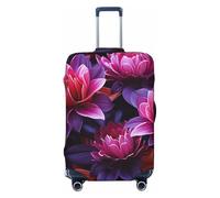 LPSRTWE Travel Luggage Cover Anti-Scratch Suitcase Cover Protector Elastic Thicken Luggage Protector Washable Baggage Covers Flower Leaves Purple red flower Suitcase Sleeve Fit 18-32 Inch Luggage