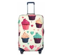 LPSRTWE Travel Luggage Cover Anti-Scratch Suitcase Cover Protector Elastic Thicken Luggage Protector Washable Baggage Covers Cupcake candy hearts sweet Suitcase Sleeve Fit 18-32 Inch Luggage, Black, M