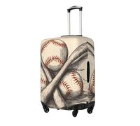LPSRTWE Travel Luggage Cover Anti-Scratch Suitcase Cover Protector Elastic Thicken Luggage Protector Washable Baggage Covers Hand Drawn Baseball Bats and Ball Suitcase Sleeve Fit 18-32 Inch Luggage