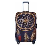 LPSRTWE Travel Luggage Cover Anti-Scratch Suitcase Cover Protector Elastic Thicken Luggage Protector Washable Baggage Covers American Dream Catcher Suitcase Sleeve Fit 18-32 Inch Luggage, Black, S