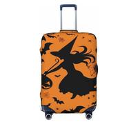 LPSRTWE Travel Luggage Cover Anti-Scratch Suitcase Cover Protector Elastic Thicken Luggage Protector Washable Baggage Covers Halloween Witch Flying Suitcase Sleeve Fit 18-32 Inch Luggage, Black, M