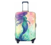 LPSRTWE Travel Luggage Cover Anti-Scratch Suitcase Cover Protector Elastic Thicken Luggage Protector Washable Baggage Covers Beautiful Mermaid tail Suitcase Sleeve Fit 18-32 Inch Luggage, Black, S