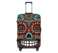 LPSRTWE Travel Luggage Cover Anti-Scratch Suitcase Cover Protector Elastic Thicken Luggage Protector Washable Baggage Covers Sugar Skulls Day of the Dead Suitcase Sleeve Fit 18-32 Inch Luggage, Black