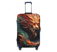 LPSRTWE Travel Luggage Cover Anti-Scratch Suitcase Cover Protector Elastic Thicken Luggage Protector Washable Baggage Covers Chinese Dragon Suitcase Sleeve Fit 18-32 Inch Luggage, Black, S