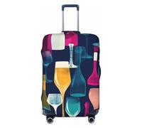 LPSRTWE Travel Luggage Cover Anti-Scratch Suitcase Cover Protector Elastic Thicken Luggage Protector Washable Baggage Covers Cocktail Glasses and Wine Bottles Suitcase Sleeve Fit 18-32 Inch Luggage
