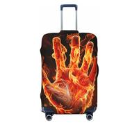 LPSRTWE Travel Luggage Cover Anti-Scratch Suitcase Cover Protector Elastic Thicken Luggage Protector Washable Baggage Covers Fire Flame Hand Suitcase Sleeve Fit 18-32 Inch Luggage, Black, M