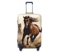 LPSRTWE Travel Luggage Cover Anti-Scratch Suitcase Cover Protector Elastic Thicken Luggage Protector Washable Baggage Covers Animals Horse Running Suitcase Sleeve Fit 18-32 Inch Luggage, Black, XL