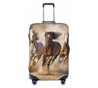 LPSRTWE Travel Luggage Cover Anti-Scratch Suitcase Cover Protector Elastic Thicken Luggage Protector Washable Baggage Covers Three running horses Suitcase Sleeve Fit 18-32 Inch Luggage, Black, M