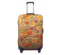 LPSRTWE Travel Luggage Cover Anti-Scratch Suitcase Cover Protector Elastic Thicken Luggage Protector Washable Baggage Covers Egg Cup Noodle Ramen Suitcase Sleeve Fit 18-32 Inch Luggage, Black, XL