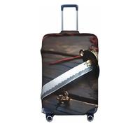 LPSRTWE Travel Luggage Cover Anti-Scratch Suitcase Cover Protector Elastic Thicken Luggage Protector Washable Baggage Covers Japan Samurai Sword Suitcase Sleeve Fit 18-32 Inch Luggage, Black, S
