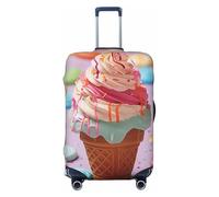 LPSRTWE Travel Luggage Cover Anti-Scratch Suitcase Cover Protector Elastic Thicken Luggage Protector Washable Baggage Covers Many colored ice cream Suitcase Sleeve Fit 18-32 Inch Luggage, Black, L